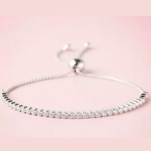 Authentic Pandora Silver Slider Tennis Bracelet Cl